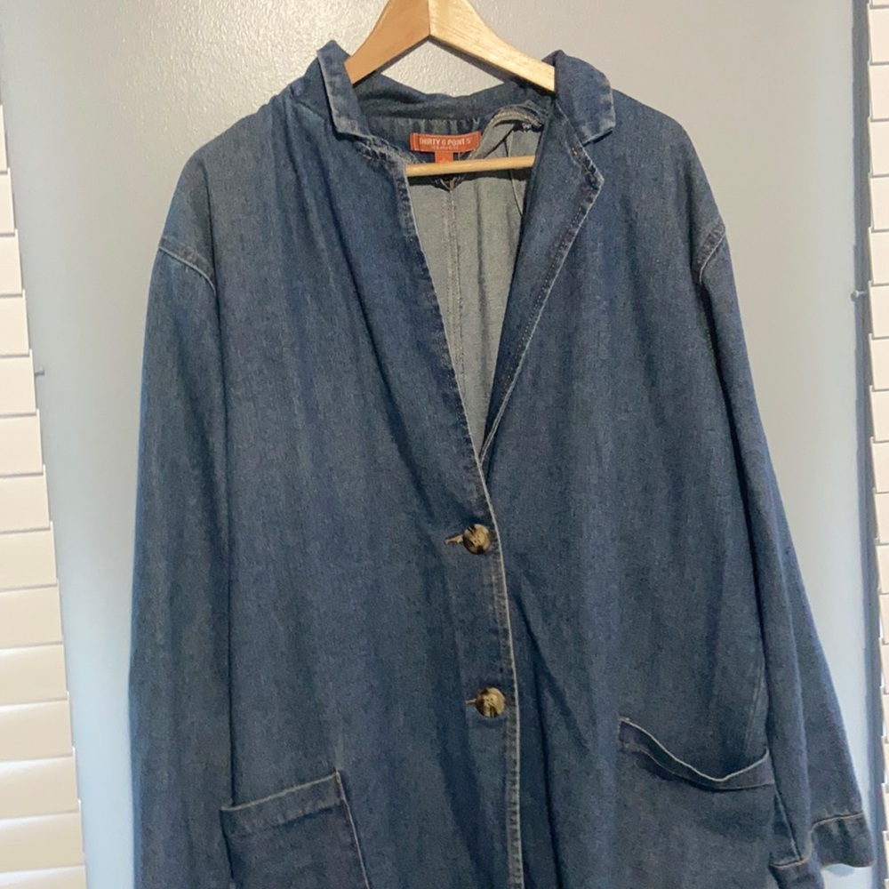 Denim long jean jacket